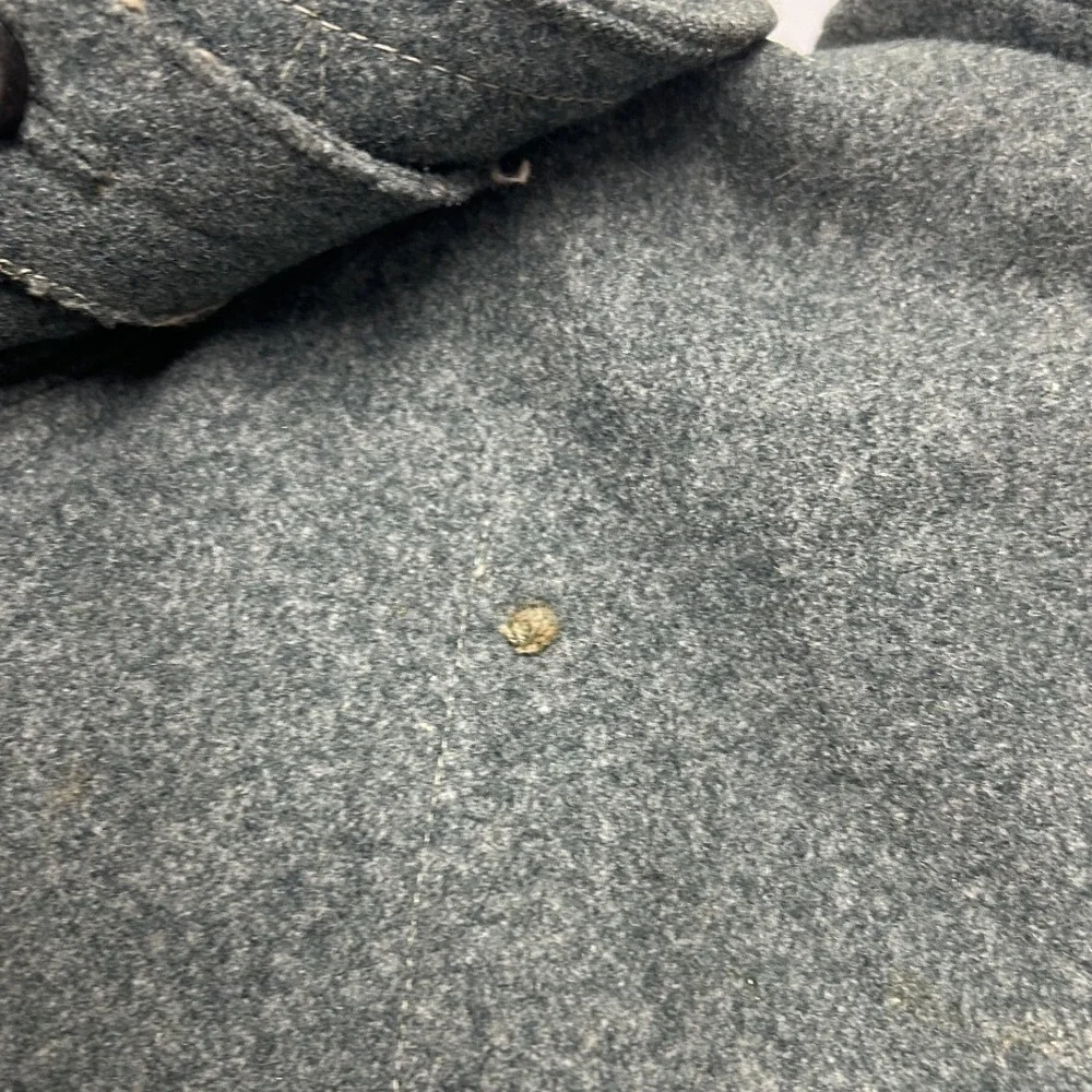 Swiss Military Pea Coat Mens 38 Gray Good Double Breasted Wool Field Jacket 50s